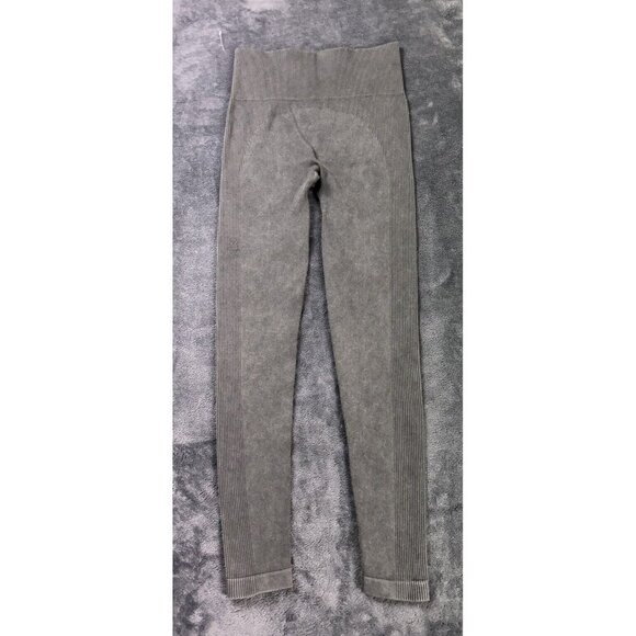Spanx Seamless Sculpt Chevron Ribbed Cropped Grey Green Leggings Size Small - Picture 2 of 8